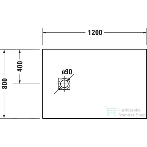 Duravit SUSTANO 120x80 cm-es zuhanytálca szifon nélkül, matt világosszürke 720276630000000