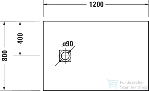 Duravit SUSTANO 120x80 cm-es zuhanytálca szifon nélkül, matt világosszürke 720276630000000