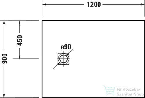 Duravit SUSTANO 120x90 cm-es zuhanytálca szifon nélkül, matt sötétszürke 720277650000000
