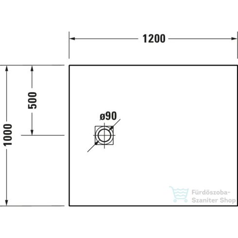 Duravit SUSTANO 120x100 cm-es zuhanytálca szifon nélkül, matt fehér 720278740000000