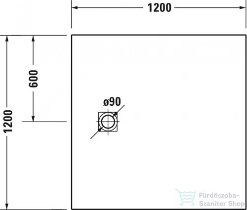 Duravit SUSTANO 120x120x3 cm-es zuhanytálca, White matt 720279740000000