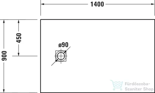 Duravit SUSTANO 140x90 cm-es zuhanytálca szifon nélkül, matt greige 720281640000000