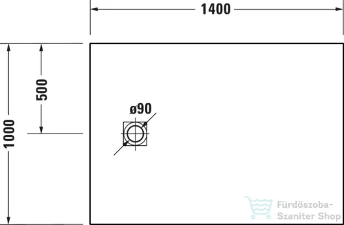 Duravit SUSTANO 140x100 cm-es zuhanytálca szifon nélkül, matt sötétszürke 720282650000000