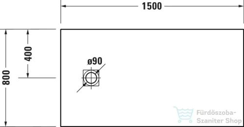 Duravit SUSTANO 150x80 cm-es zuhanytálca szifon nélkül, matt greige 720283640000000
