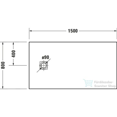 Duravit SUSTANO 150x80 cm-es zuhanytálca szifon nélkül, fényes fehér 720283730000000