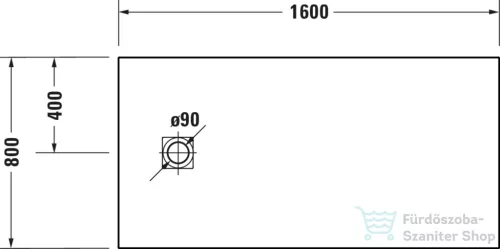 Duravit SUSTANO 160x80 cm-es zuhanytálca szifon nélkül, matt világosszürke 720284630000000