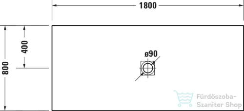 Duravit SUSTANO 180x80 cm-es zuhanytálca szifon nélkül, matt krém 720288620000000