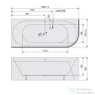 Sapho POLYSAN VIVA L MONOLITH asszimetrikus kád, 180x75x60cm (72099M)