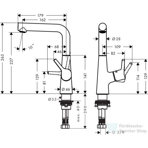Hansgrohe TALIS egykaros mosdócsaptelep, automata lefolyó-garnitúrával króm 72105000