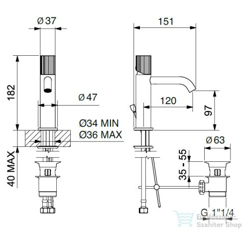 Bugnatese Moon mosdó csaptelep automata leeresztővel,szálcsiszolt nikkel 7219NS