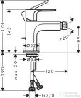 Hansgrohe REBRIS egykaros bidé csaptelep automata leeresztővel,Króm 72210000