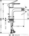 Hansgrohe REBRIS S bidé csaptelep automata leeresztővel,matt fekete 72212670