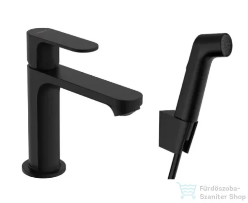 Hansgrohe REBRIS S 110 mosdócsaptelep bidette zuhannyal,leeresztő nélkül, matt fekete 72215670