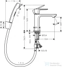 Hansgrohe REBRIS E 110 mosdócsaptelep bidette zuhannyal,leeresztő nélkül, króm 72216000
