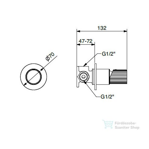 Bugnatese MOON falsík alatti kád/zuhany csaptelep belső egységgel,króm 7230CR