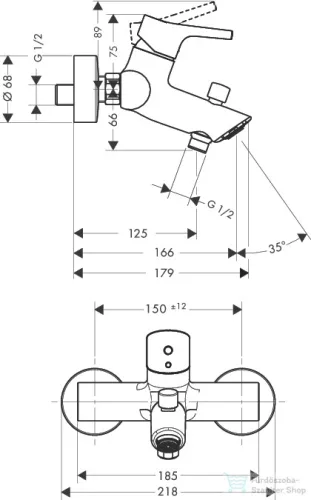 Hansgrohe TALIS S kádcsaptelep, króm 72400000