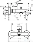 Hansgrohe REBRIS S kádtöltő csaptelep zuhanyszett nélkül,matt fekete 72440670