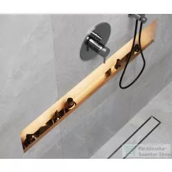   Sapho POLYSAN NIX beépíthető polc zuhanyzóba, lefolyóval, LED világítással, 80cm, rozsdamentes acél (72442)