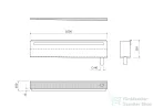 Sapho POLYSAN NIX beépíthető polc zuhanyzóba, lefolyóval, LED világítással, 100cm, rozsdamentes acél (72443)