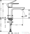 Hansgrohe REBRIS E 80 hidegvizes mosdócsaptelep leeresztő nélkül, matt fekete 72506670
