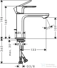 Hansgrohe REBRIS S 110 mosdócsaptelep automata leeresztővel, matt fekete,72517670