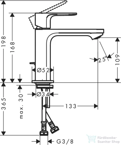 Hansgrohe REBRIS E 110 hidegindításos mosdó csaptelep automata leeresztővel, króm 72519000
