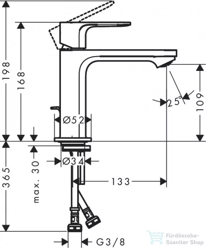 Hansgrohe REBRIS E 110 mosdócsaptelep automata leeresztővel, króm 72557000