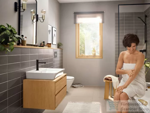 Hansgrohe REBRIS E 110 mosdócsaptelep automata leeresztővel, matt fekete 72557670