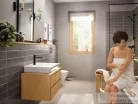 Hansgrohe REBRIS E 110 hidegindításos mosdó csaptelep automata leeresztővel, matt fekete 72559670