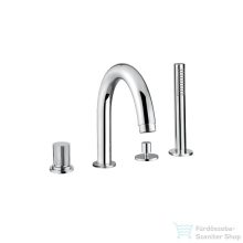   Bugnatese MOON 4 üléses peremre szerelhető kádtöltő csaptelep zuhanyszettel,króm 7255CR