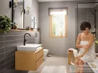 Hansgrohe REBRIS E 210 mosdócsaptelep elforgatható kifolyóval,automata leeresztővel, matt fekete 72576670