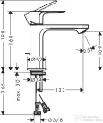 Hansgrohe REBRIS E 110 Ecosmart+ hidegindításos mosdó csaptelep automata leeresztővel, matt fekete 72589670