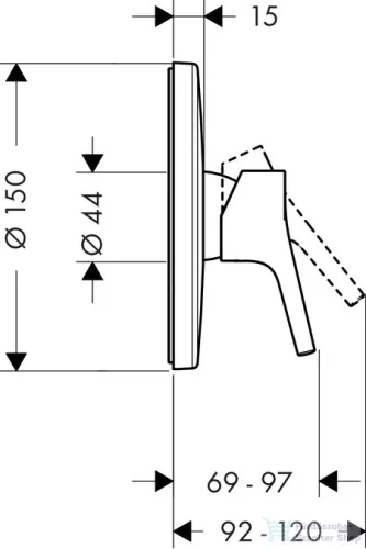 Hansgrohe HG Talis S Falsík alatti egykaros zuhanycsaptelep 72606000