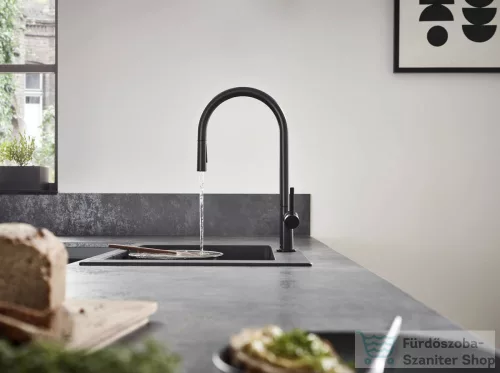 Hansgrohe TALIS M54 kihúzható fejes 2 jet mosogató csaptelep 210, matt fekete 72800670