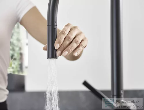 Hansgrohe TALIS M54 kihúzható fejes 2 jet mosogató csaptelep 210, matt fekete 72800670
