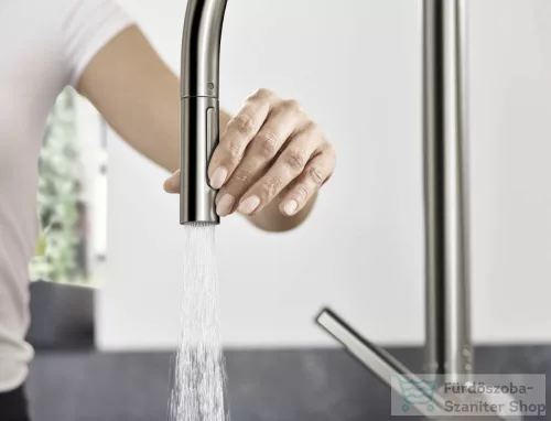 Hansgrohe TALIS M54 kihúzható fejes 2 jet mosogató csaptelep 210, nemesacél felület 72800800