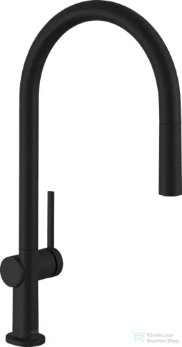 Hansgrohe TALIS M54 egykaros mosogató csaptelep kihúzható fejjel, matt fekete 72803670
