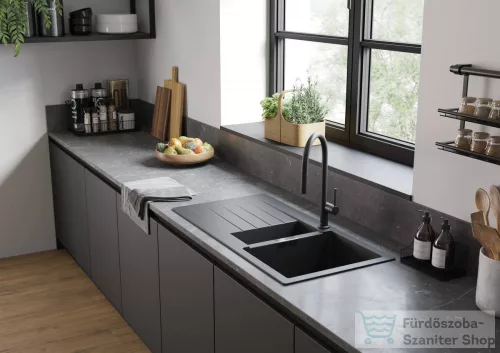 Hansgrohe TALIS M54 egykaros mosogató csaptelep kihúzható fejjel, matt fekete 72803670