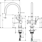 Hansgrohe Talis M54 egykaros mosogató csaptelep 220, elzárószeleppel, króm 72805000