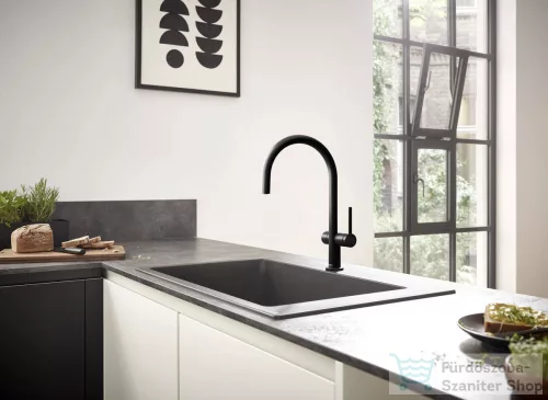 Hansgrohe Talis M54 egykaros mosogató csaptelep 220, elzárószeleppel, matt fekete 72805670