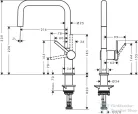 Hansgrohe TALIS M54 egykaros mosogató csaptelep, nemesacél 72806800