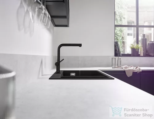 Hansgrohe TALIS M54 mosogató csaptelep kihúzható kifolyóval,1 jet, matt fekete 72808670