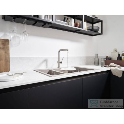 Hansgrohe TALIS M54 mosogató csaptelep kihúzható kifolyóval,1 jet, nemesacél felület 72808800