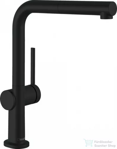 Hansgrohe TALIS M54 mosogató csaptelep kihúzható kifolyóval,1 jet,S-Box, matt fekete 72809670