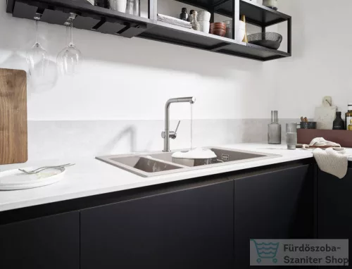 Hansgrohe TALIS M54 mosogató csaptelep kihúzható kifolyóval,1 jet,S-Box, nemesacél felület 72809800