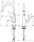 Hansgrohe HG Talis S egykaros konyhai csaptelep 280 elforgatható kifolyóval 72810000