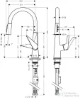 Hansgrohe HG Talis S egykaros konyhai csaptelep 280 kihúzható zuhanyfejjel 72813800