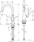 Hansgrohe Talis S konyhai csaptelep 220, króm 72814000