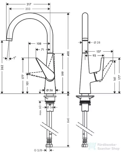 Hansgrohe TALIS M51 Eco álló mosogató csaptelep, króm 72816000