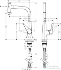Hansgrohe HG Talis Select S egykaros konyhai csaptelep 280 kihúzható kifolyóval 72821000